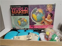 vtg Eldon World Maker 3-d Globe Kit RARE *