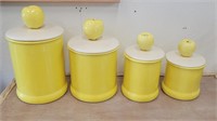 Rare Vtg Holiday Designs Green Apple Cannisters