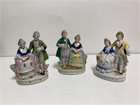 (3) Occupied Japan Victorian Couple Figurines