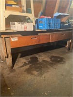 30" x 7' Wood Work Table with 2 Dawers