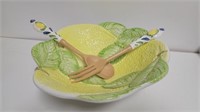 Bassana Textured Lemon Theme Salad Bowl