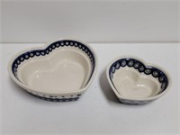 Boleslawiec Pottery Heart Bowls