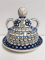 Boleslawiec Pottery Lady Butter/Cheese Cover