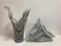 (2) Murano Glass Vases - Made in Italy