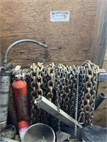 Wall Contents - Chain, Grease Gun, etc.