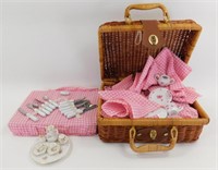 * Picnic Basket with 2 Different Tea Sets