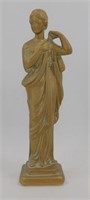 Chalkware Gold Painted Greek Lady in Robe