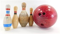 ** Brunswick Bowling Ball & 4 Smaller Bowling