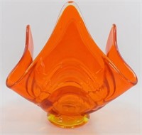 * Beautiful Orange Art Glass Decorative Bowl