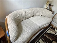 L - Lattice Rattan Couch 2pc Lot