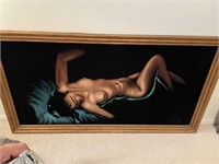 L- Framed Nude Velvet Art