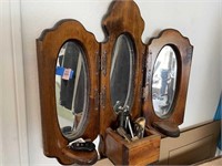 L - Vintage Shaving Mirror & Misc