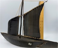 Hand crafted Baleen ship, unsigned 11 1/2"