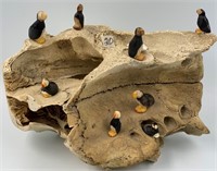 Ivory Puffin rookery set on a portion of fossilize