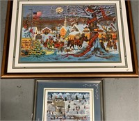 Lot of 2 pieces of art including a Charles Wysocki