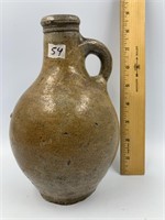 Very old handmade stoneware whisky jug approx. 7 1