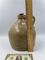 Antique salt glazed stoneware liquor jug with part