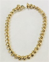 10KT YELLOW GOLD 7 INCH D/C SAN MARCO BRACELET