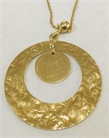 10KT YELLOW GOLD PENDANT WITH 17INCH CHAIN