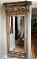 Highly Carved, Beveled Glass Mirror-36x82"