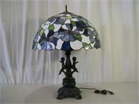 Nice LARGE iron base Tiffany style Lamp-20" shade