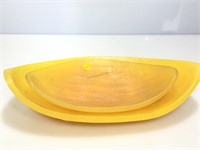 2 curved serving trays stamped Wynn. 13x8 and