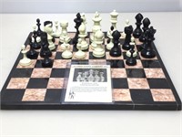 Stone tile chess set with edition III Imperator