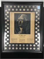 Framed Thomas Jefferson Nickels and picture