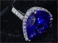 18K Gold Tanzanite diamond Ring sz7 $8,225