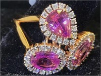 18K Gold Sapphire diamond Ring sz7 $8,280