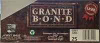 GRANITE B.O.N.D 25 Envelopes No. 10 Grey