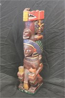Wood Handcarved Mayan Statue