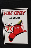 Contemporary Texaco Fire Chief Gasoling Metal Sign