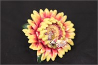 Cloisonne Magnetic Flower & Bee