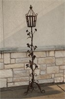 Awesome Old Wrought Iron Tall Candle Stand #1