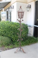 Awesome Old Wrought Iron Tall Candle Stand #2