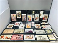 52 various vintage post cards