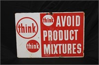 Porcelain Industrial "Avoid Product Mixtures" Sign