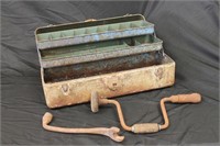 Old Toolbox W/ Antique Tools Inc. Ford Lug Wrench