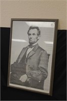 Old Picture of Abraham Lincoln Framed Behnd Glass