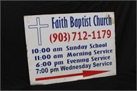Metal Faith Baptist Church Double Sided Sign