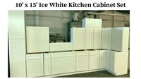 Ice White Shaker 10' x 15" Kitchen Cabinet Set