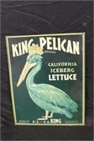 Modern King Pelican Iceberg Lettuce Metal Sign