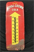 Royal Crown Cola Enamel Thermometer - 10" X 25.5"