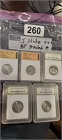 (5) GRADED STATE  QUARTERS ALL MS 70