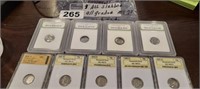 (9) GRADED ROOSEVELT DIMES ALL MS70