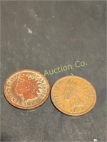 2-Indian head pennies-1894 & 1900 2X bid