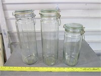 3 Glass Canisters