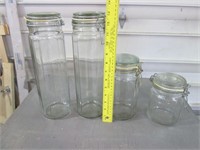 4 Glass Canisters