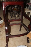 ANTIQUE CLAW FOOTED CHAIR